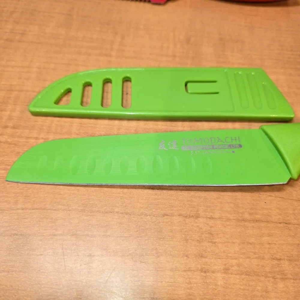 Colorful 5-piece set of Tomodachi Knives with Sheath Covers Hampton Forge‎ LTD